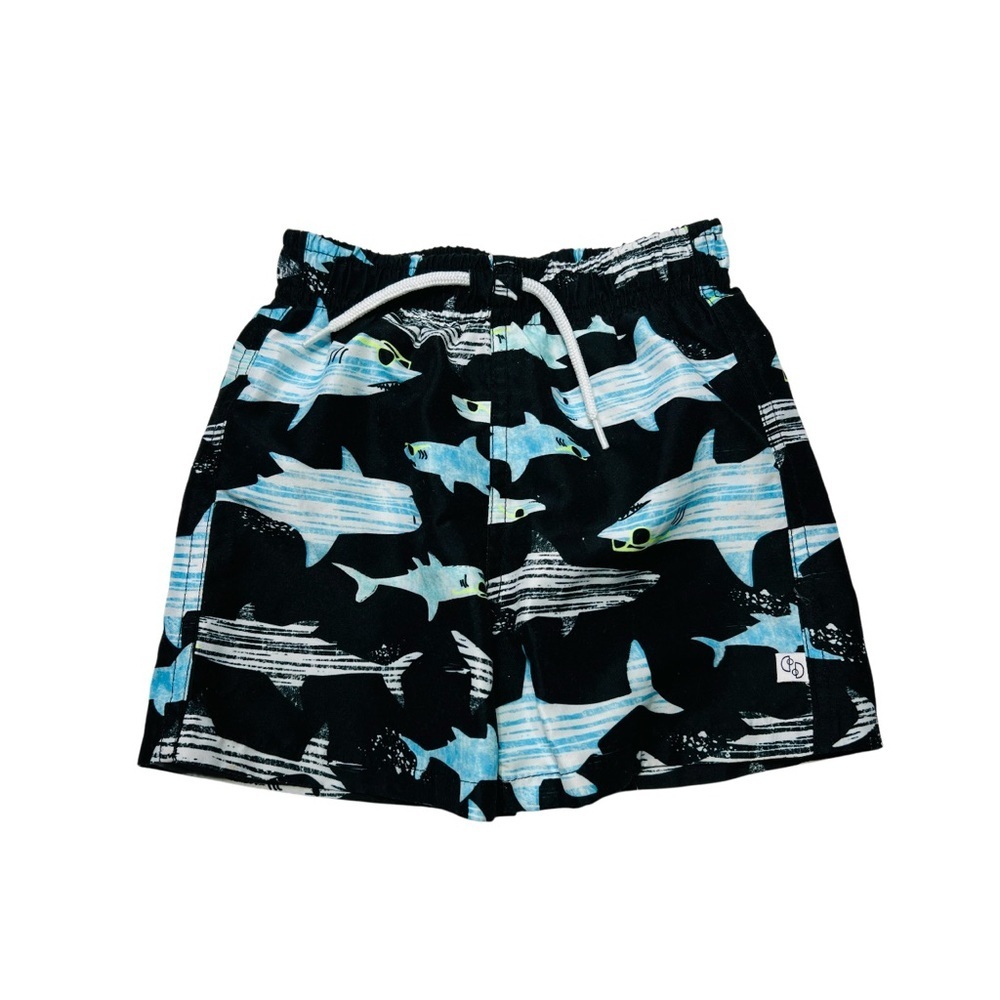 Kids Shark Print Swim Shorts‎